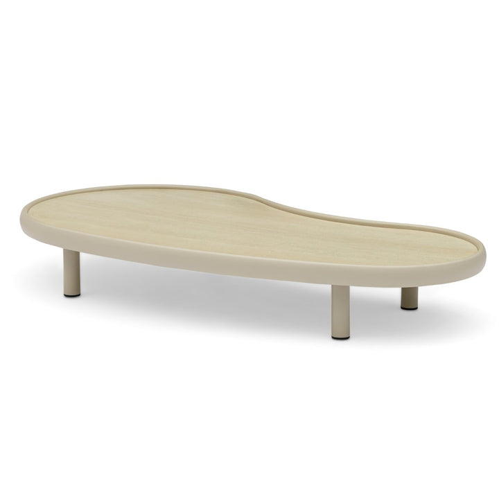 Breeze organische loungeset in beige aluminium en all-weather kussens links