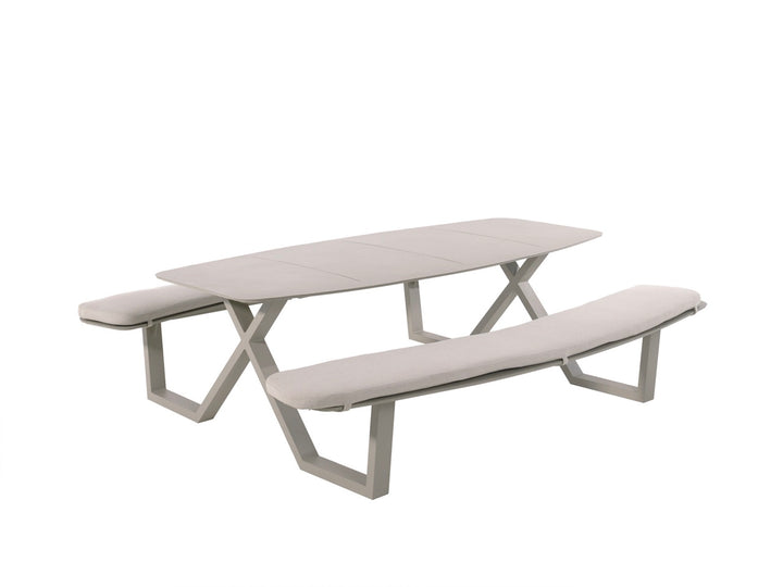Table de pique-nique Corfu 220cm en aluminium beige