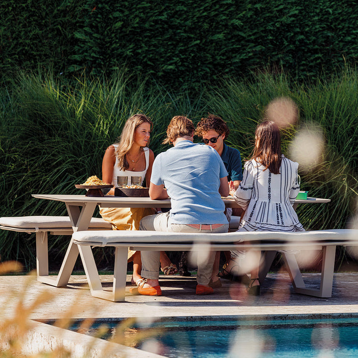 Table de pique-nique Corfu 220cm en aluminium beige