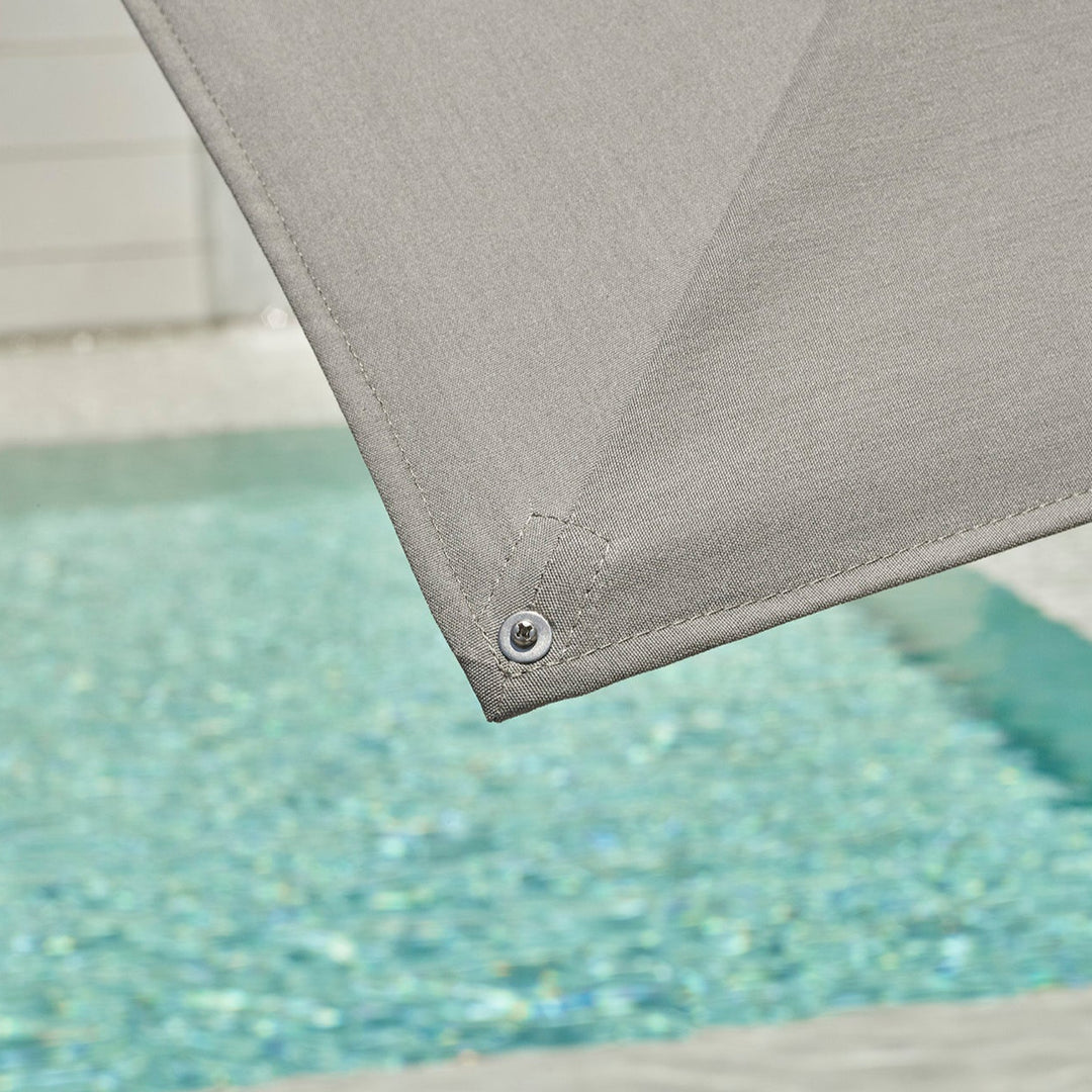 Monaco cantilever parasol 300x300 Sunbrella parasol+base+cover | white/light grey