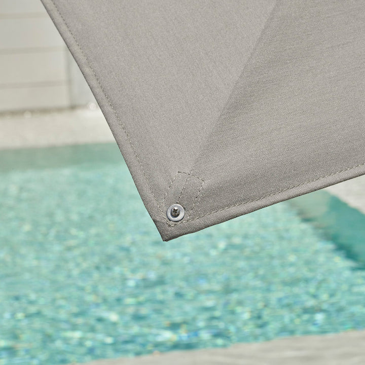 Monaco cantilever parasol 300x300 Sunbrella parasol+base+cover | white/light grey