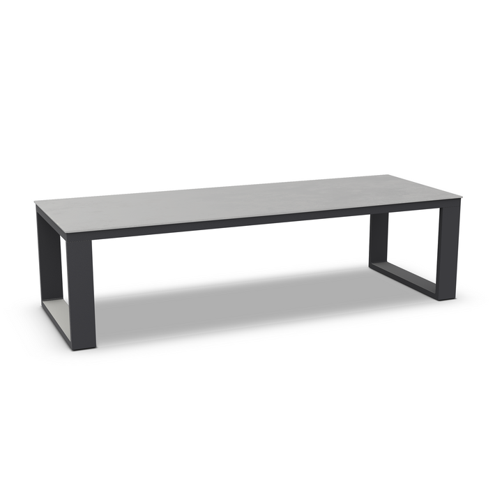Linate tuintafel 280x100 in antracite aluminium en keramisch tafelblad