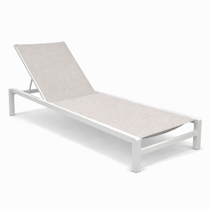 Mauritius ligbed met beige aluminium en stone textylene