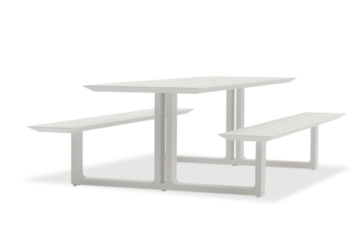 Cabo picknicktafel 240cm in wit aluminium