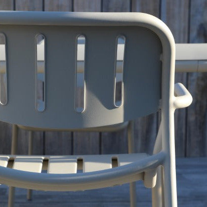 Sunset stapelbare tuinstoel in beige aluminium
