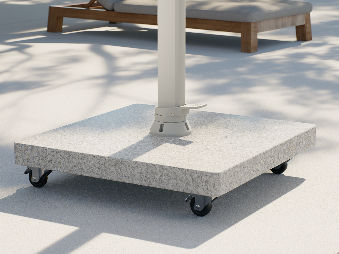 Mallorca LED cantilever parasol beige frame and sand-colored parasol fabric + base + protective cover