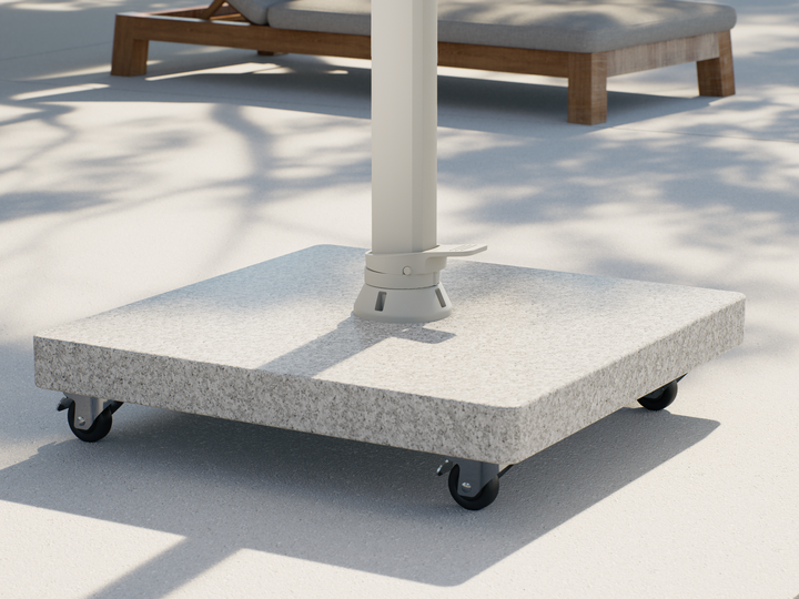 Mallorca LED cantilever parasol beige frame and sand-colored parasol fabric + base + protective cover