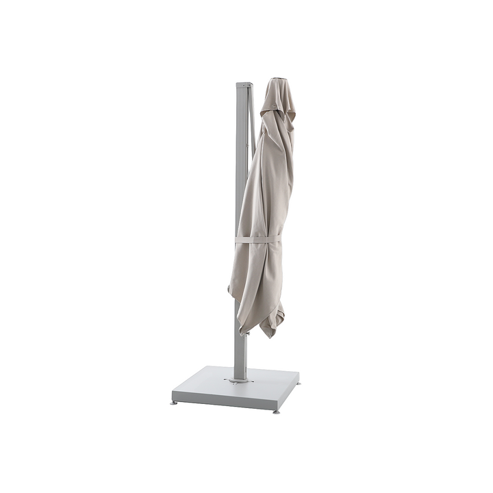 Parasol suspendu Solux 300x300 avec cadre en aluminium lin et toile Sunbrella beige
