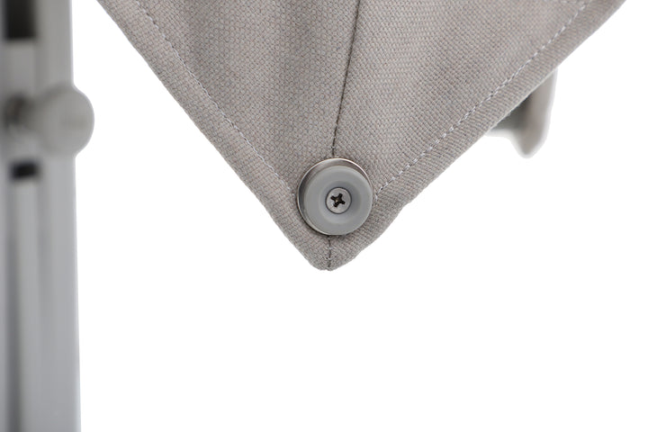 Parasol suspendu Solux 300x300 avec cadre en aluminium lin et toile Sunbrella beige