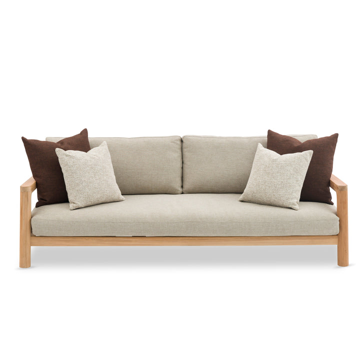 Tolo 3-seat lounge sofa in teak and all-weather cushions