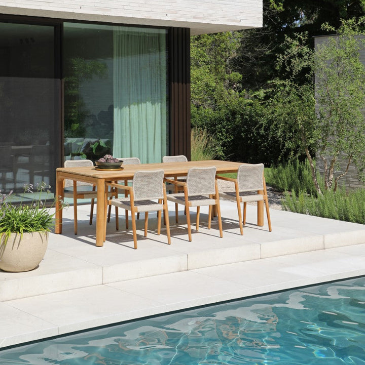 Ensemble de jardin Tolo en teck avec 6 chaises empilables Tolo