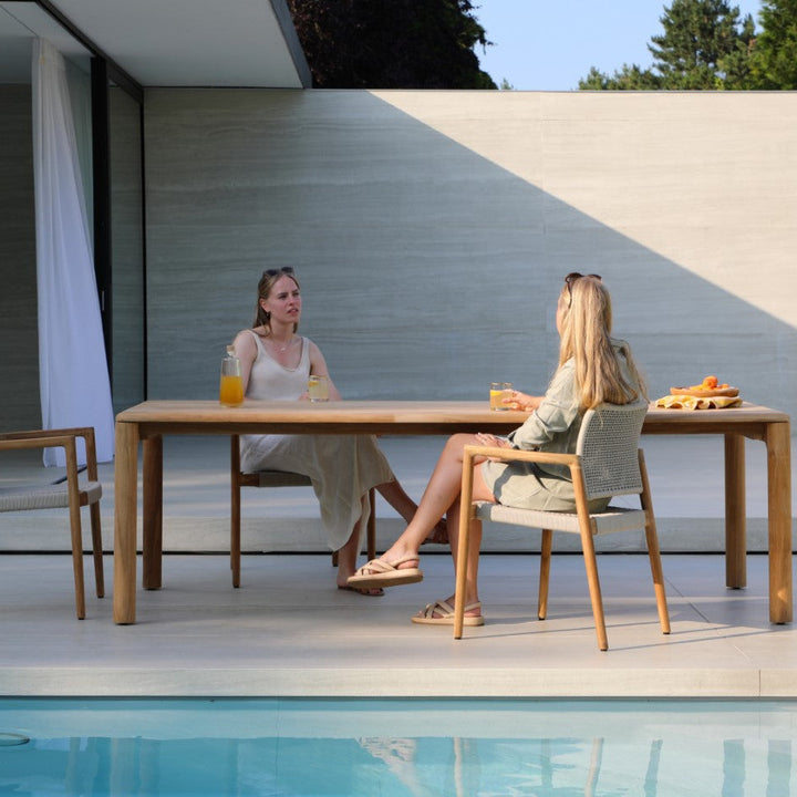 Ensemble de jardin Tolo en teck avec 6 chaises empilables Tolo