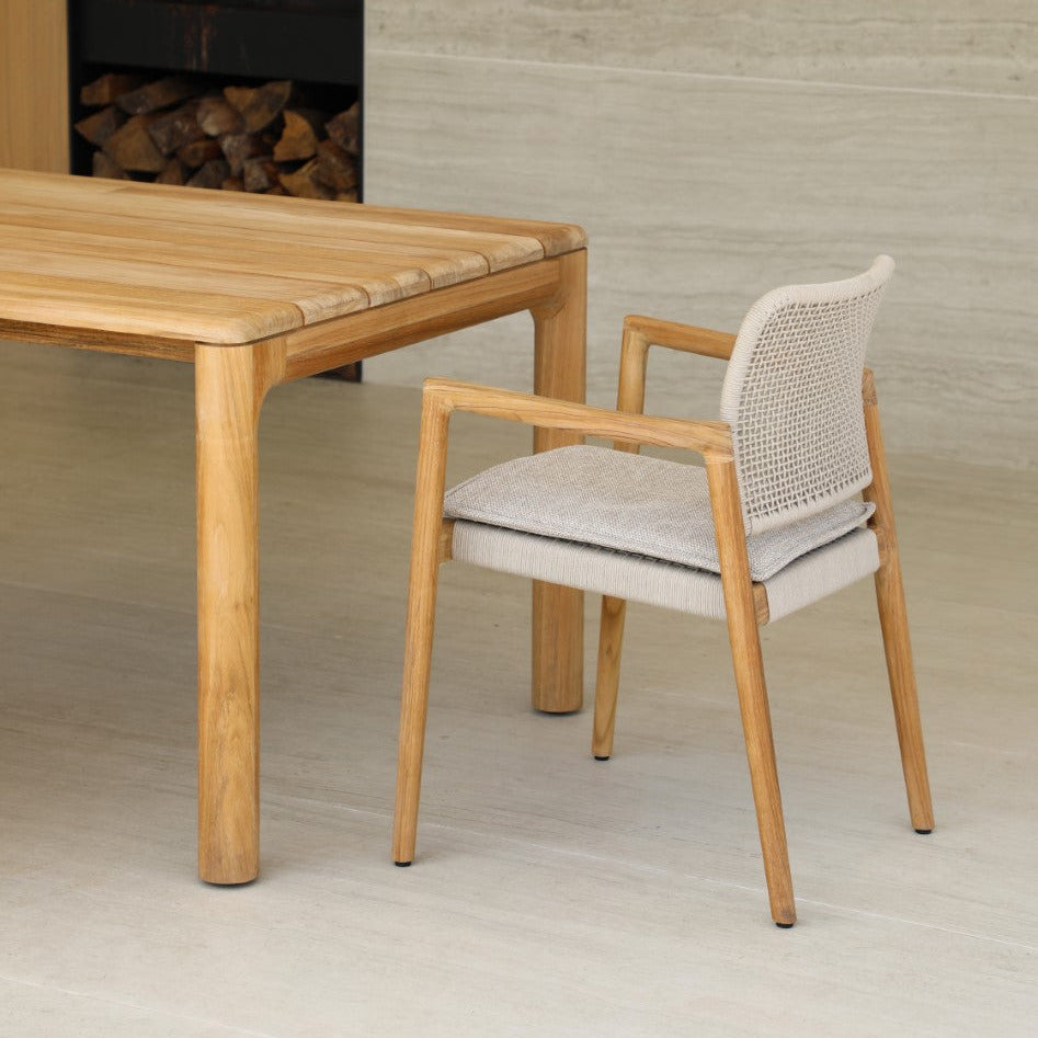 Ensemble de jardin Tolo en teck avec 6 chaises empilables Tolo