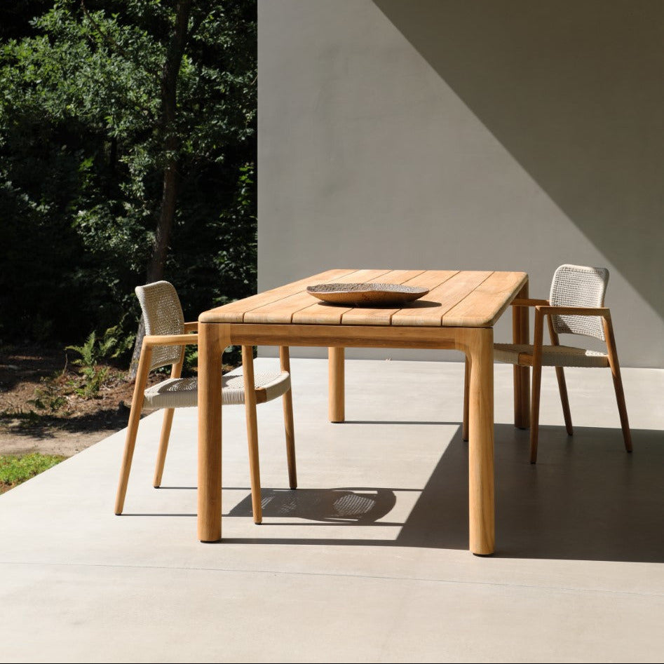 Ensemble de jardin Tolo en teck avec 6 chaises empilables Tolo