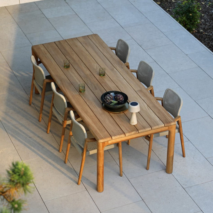 Ensemble de jardin Tolo en teck avec 6 chaises empilables Tolo