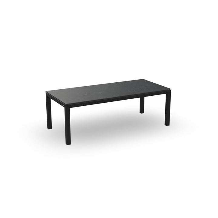 Table de jardin Danli en aluminium antracite (charbon) 220x100 avec plateau en céramique