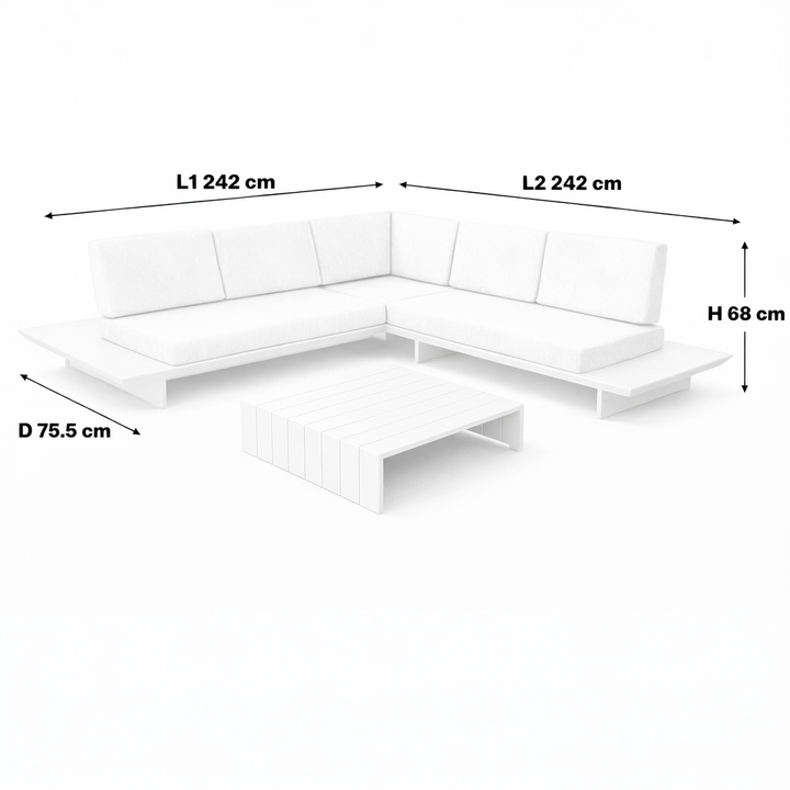 Fiji loungeset in antracite aluminium en all-weather kussens