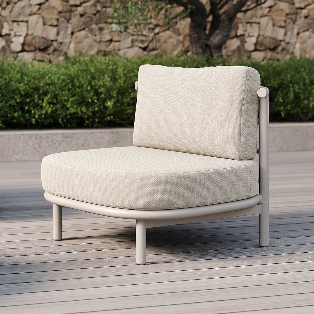 Salon de jardin Organo en aluminium beige et coussins toutes saisons