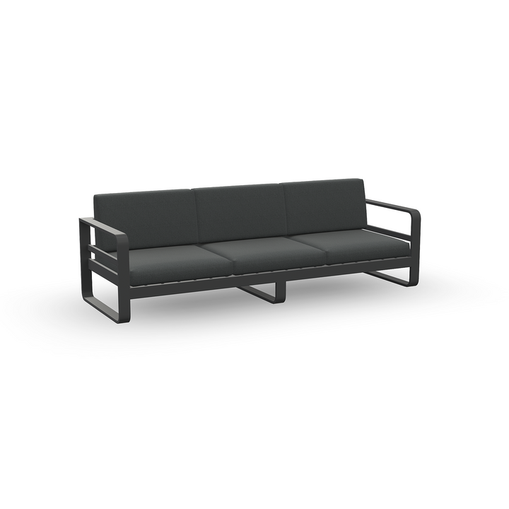 Reno 3-zit loungebank in antraciet aluminium en all-weather kussens