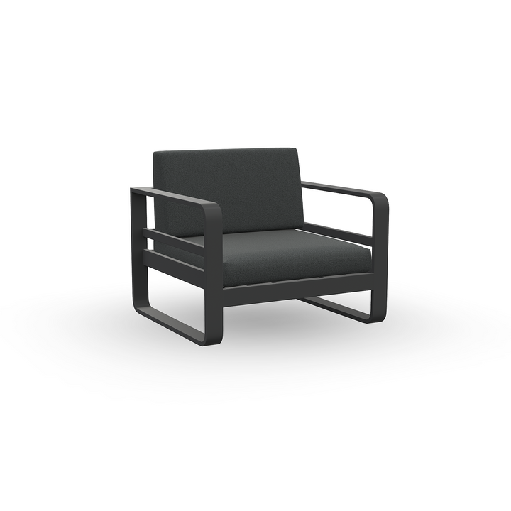 Reno 1-zit loungezetel in antraciet aluminium en all-weather kussens
