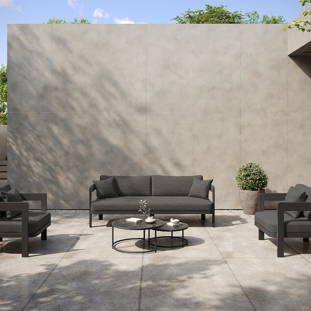 Domani lounge set in antracite (charcoal) aluminium and all-weather cushions