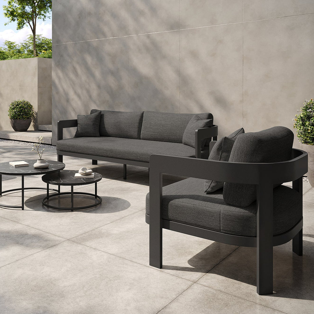 Domani lounge set in antracite (charcoal) aluminium and all-weather cushions
