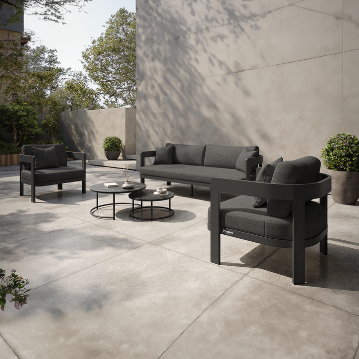 Domani lounge set in antracite (charcoal) aluminium and all-weather cushions