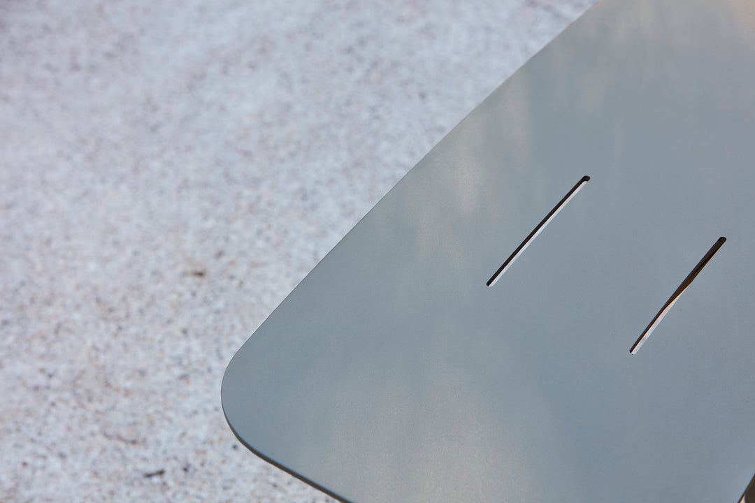 Table de pique-nique Squadro 229x229cm en aluminium vert mat