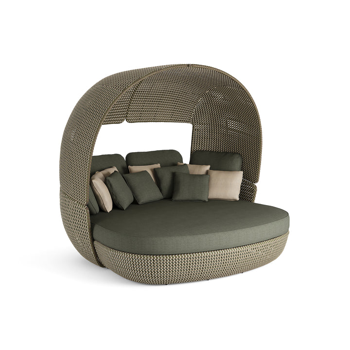 Phil daybed sofa green matte wicker forest