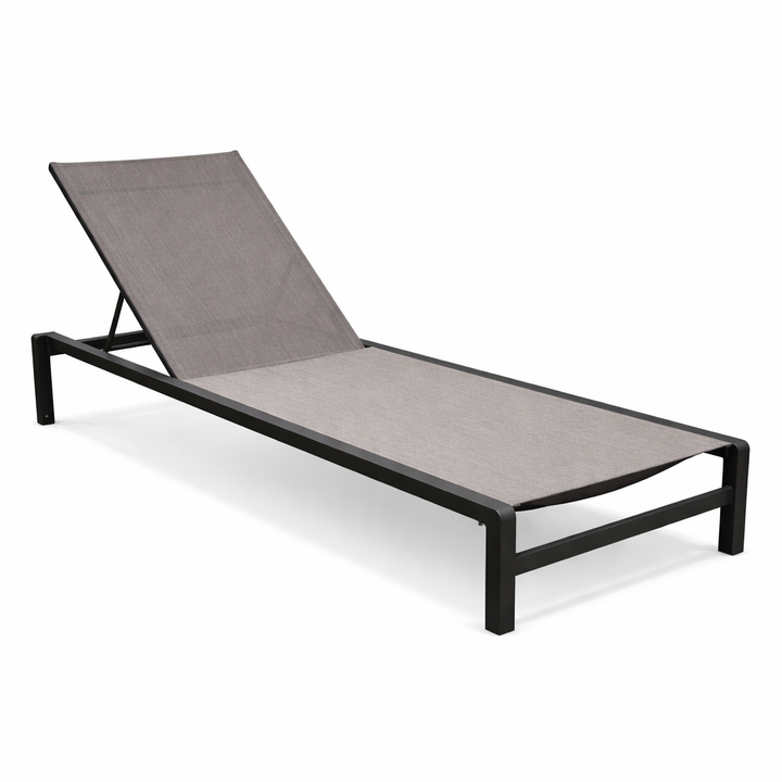 Mauritius sunbed with antracite aluminium and taupe batyline