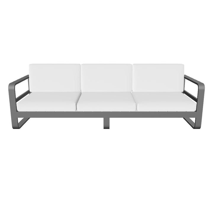 Reno 3-zit loungebank in antraciet aluminium en all-weather kussens