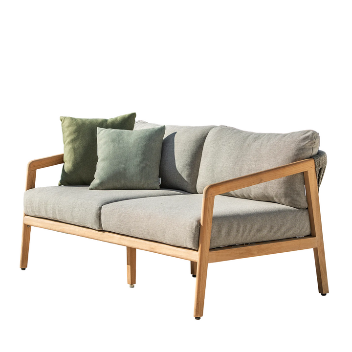 Canapé lounge 2 places Ritz en teck avec coussin toutes saisons