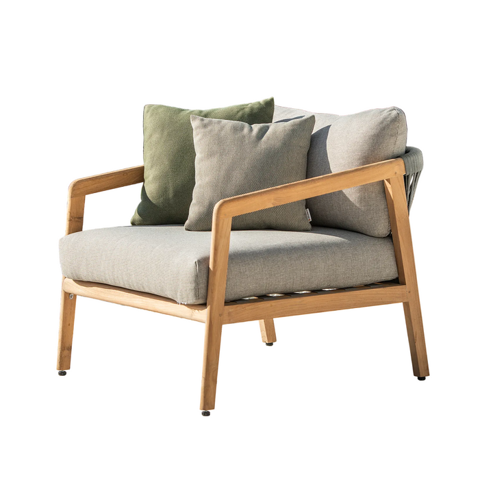 Ritz 1-zit loungezetel in teak met all-weather kussen