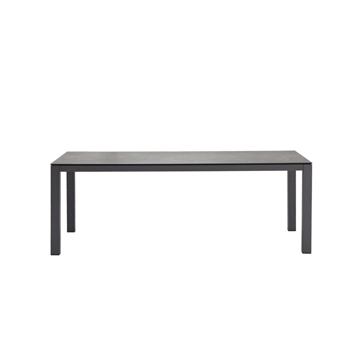 Table de jardin Yuma antracite aluminium et volcéramique grey marble 210x100