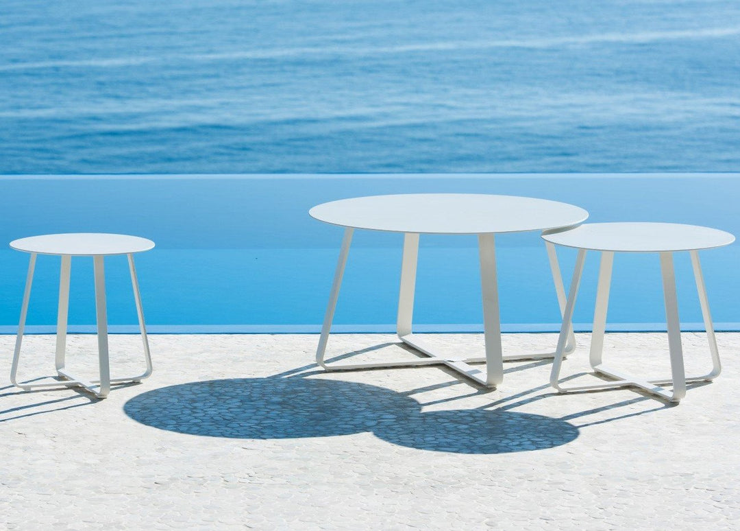 Elko koffietafel in wit aluminium Ø 60cm