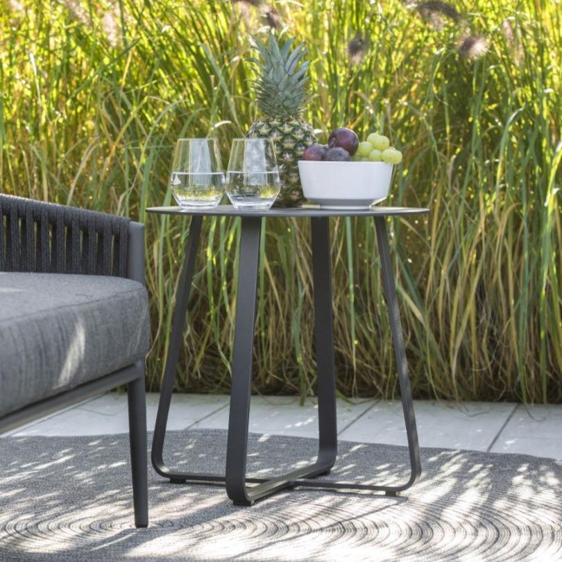 Elko coffee table in antracite aluminum Ø 45cm