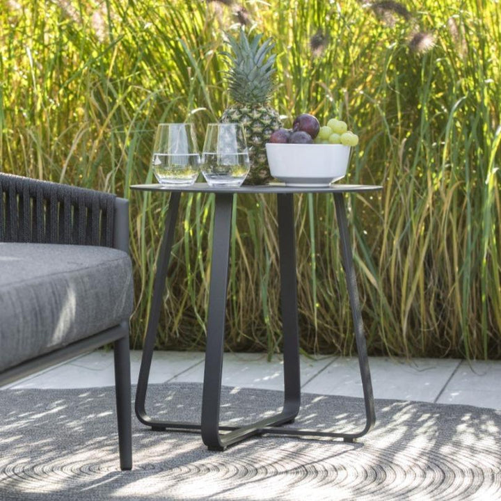 Elko coffee table in antracite aluminum Ø 45cm