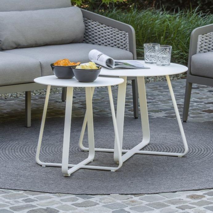 Elko koffietafel in wit aluminium Ø 60cm