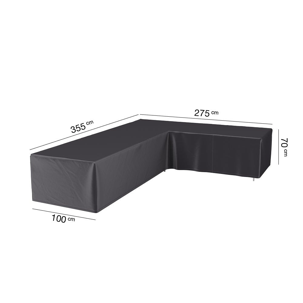 Housse pour ensemble lounge en L 355x275x100x70 Droite