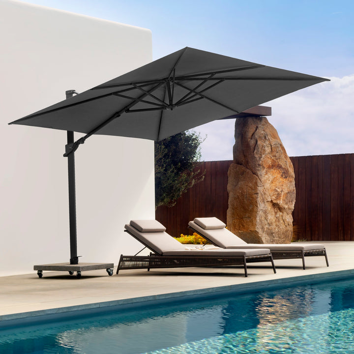 Azore Zweefparasol 300x300 parasol+voet+hoes Acryl Antra/Night