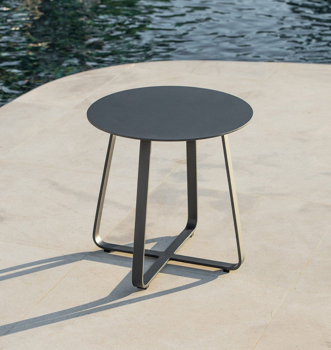 Elko koffietafel in antraciet aluminium Ø 90cm