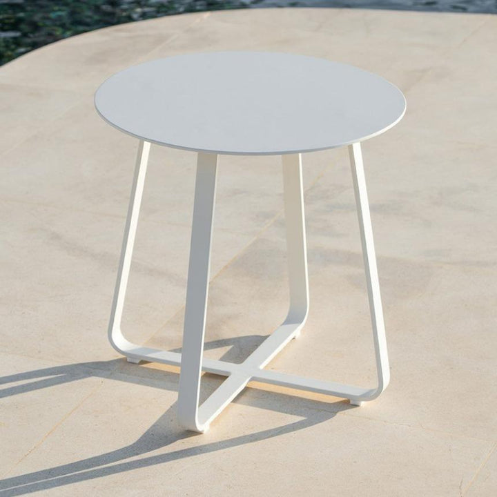Elko koffietafel in wit aluminium Ø 60cm